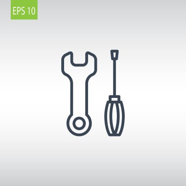 İngiliz anahtarı ve tornavida simgesi