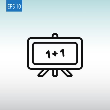 Beyaz tahta simge, düz tasarım