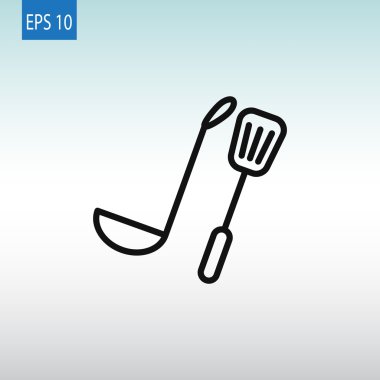 Kepçe ve spatula simgesi