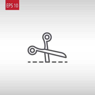 Makas kesim satırı simgesi