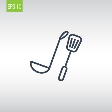 Kepçe ve spatula simgesi