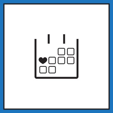 14 Şubat takvim basit simgesini