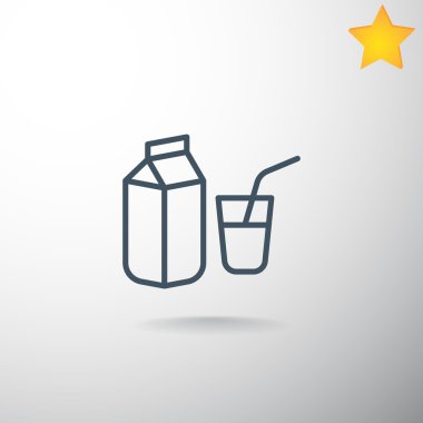 süt cam ve paket simgesi