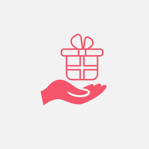 Hand met Gift Box pictogram — Stockvector