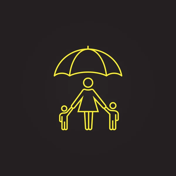 Family under umbrella icon.