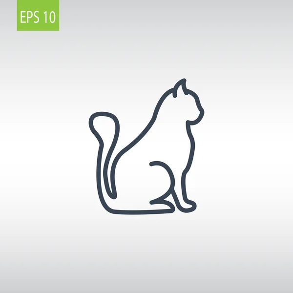 Pictogram van de dierlijke silhouet van de kat — Stockvector