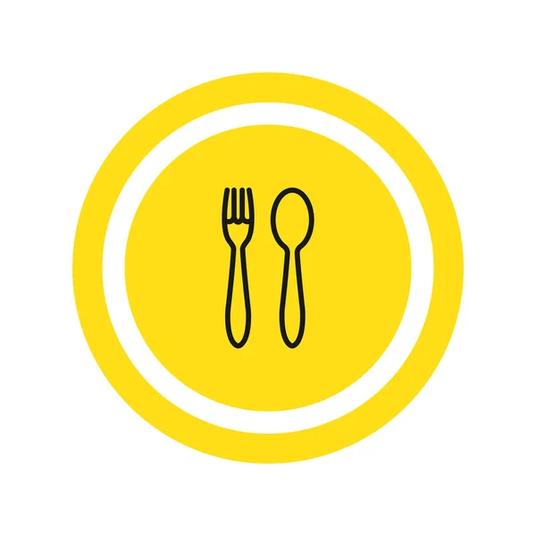 Vork en Spoon pictogram — Stockvector