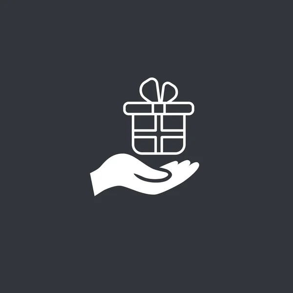 Hand met Gift Box pictogram — Stockvector