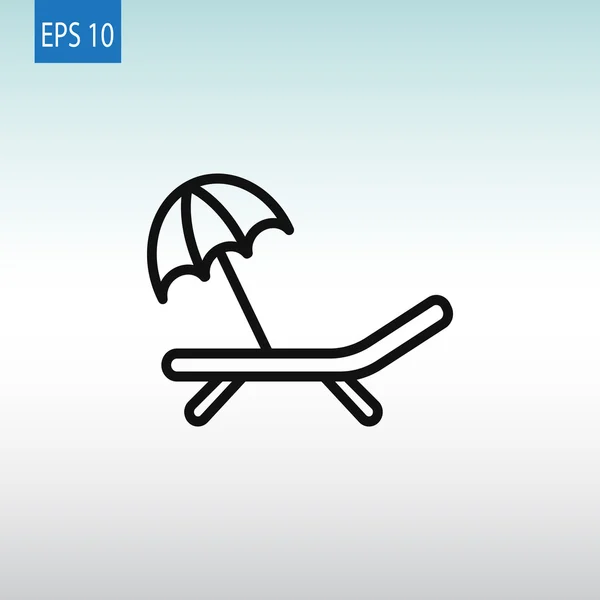 Beach bed and umbrella icon — стоковый вектор