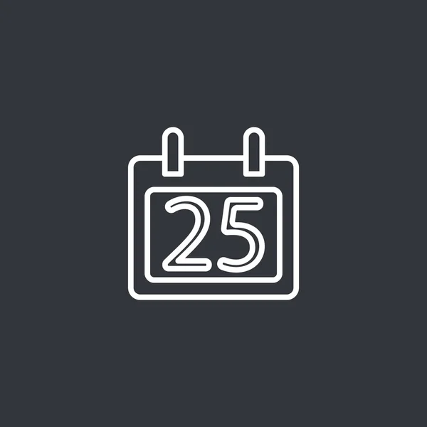 25 December-naptár ikonra — Stock Vector