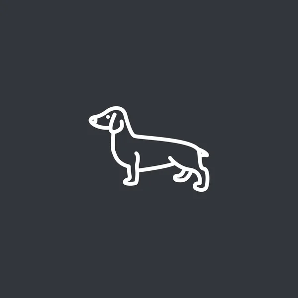 ダックスフンド犬のアイコン. — ストックベクタ