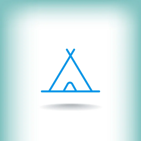 Icône ligne de camping — Image vectorielle