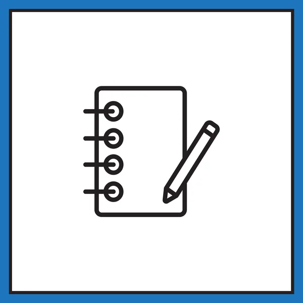 Notizbuch mit Pensil-Symbol — Stockvektor