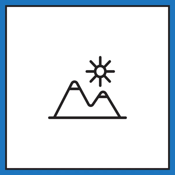 Bergen en zon pictogram — Stockvector