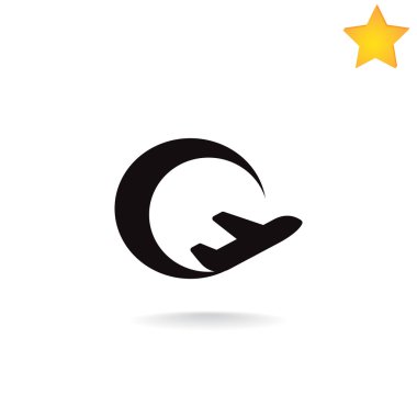 uçan ulaşım uçak simgesi