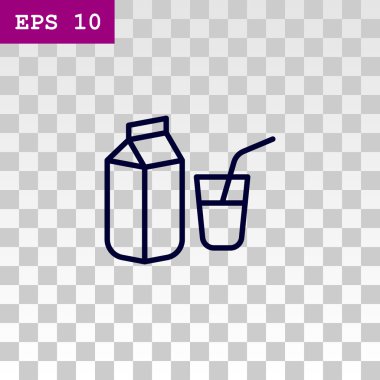 Süt kutusu ve cam simgesi