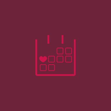 14 Şubat takvim basit simgesini