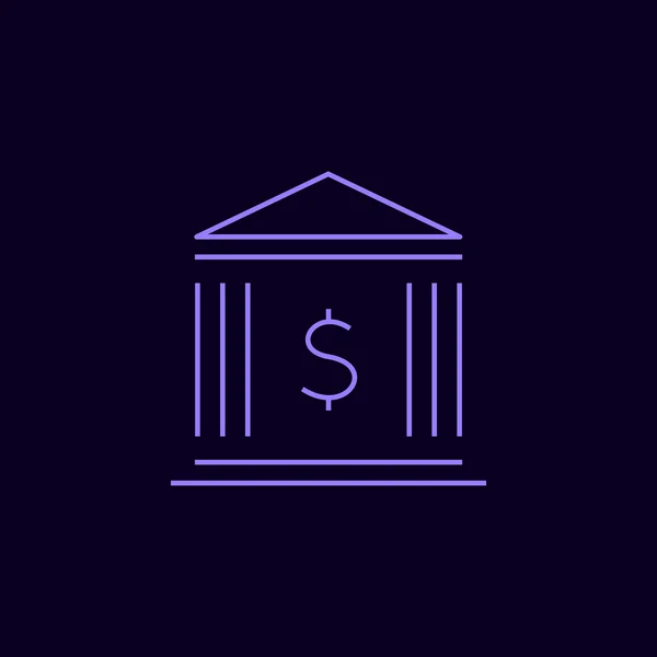 Banco Flat Icon — Vetor de Stock