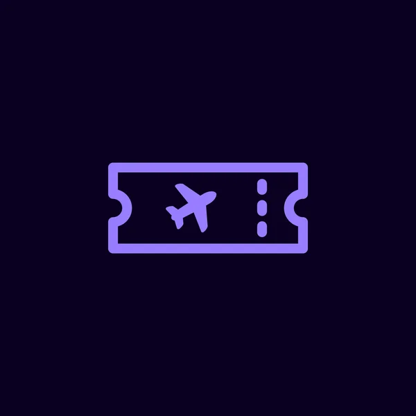 Ticket platte pictogram — Stockvector