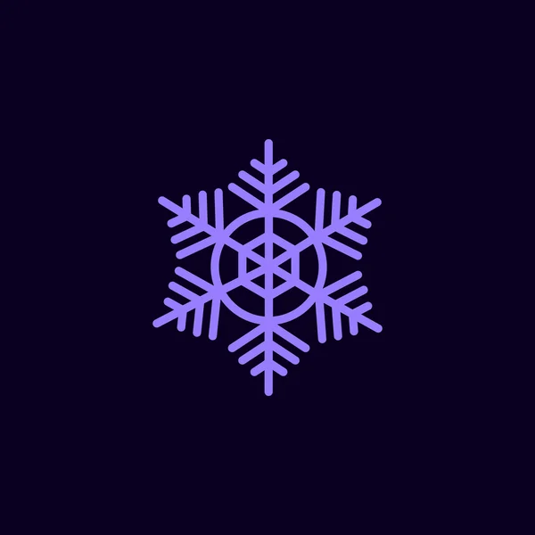 Flocon de neige icône plate — Image vectorielle