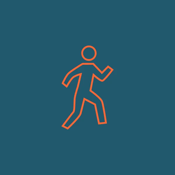 Homme Marcher à plat Icône . — Image vectorielle