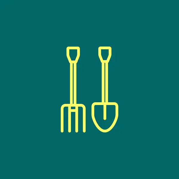 Pitchfork and shovel icon — Stock Vector