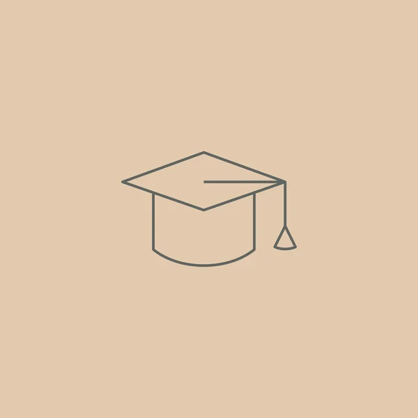 Icono de sombrero de estudiante — Vector de stock