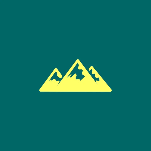 Bergen platte pictogram — Stockvector