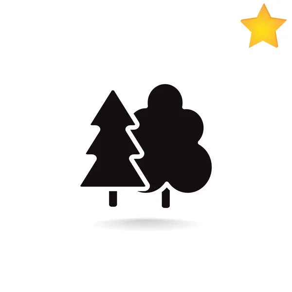 Silhuetas de floresta ícone — Vetor de Stock