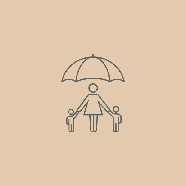 Family under umbrella — Stock Vector