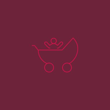 çocuk arabası bebek simgesiyle