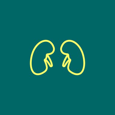 Böbrekler simgesi düz.