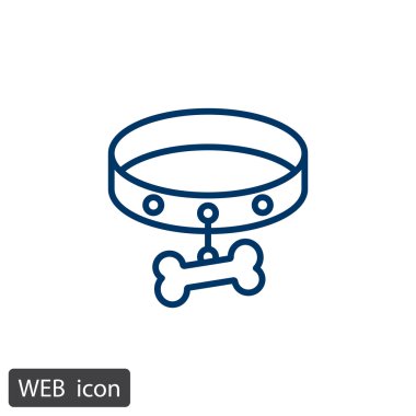 Köpek tasması düz simgesi 