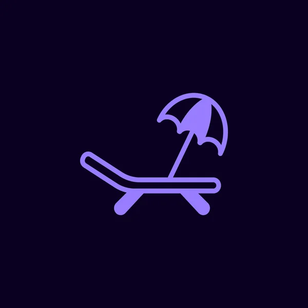 Deckchair with umbrella icon — Stock Vector