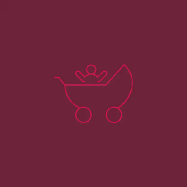 婴儿车婴儿图标 — 图库矢量图片
