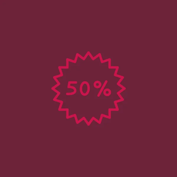 50% icono por ciento — Vector de stock