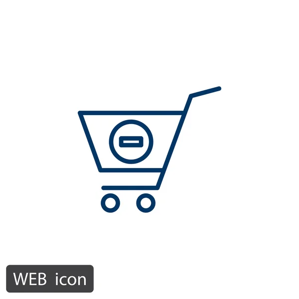 Odebrat z nákupního košíku ikonu — Stockový vektor