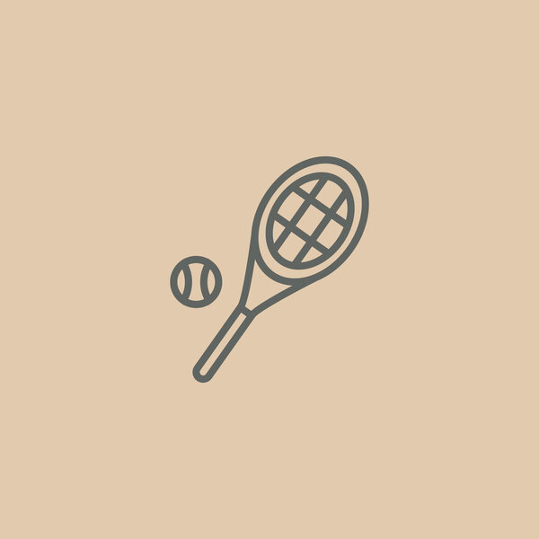 Tennis racket with ball icon