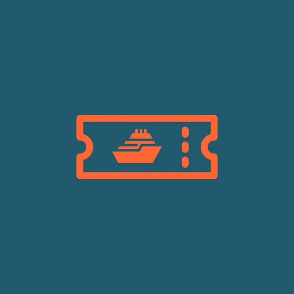 Cruise ship ticket icon — Stock Vector