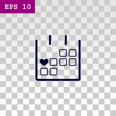 14 Şubat takvim basit simgesini