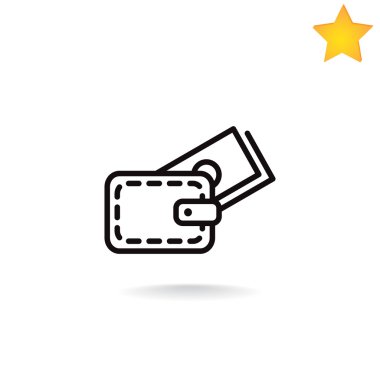 Para simgesi olan cüzdan