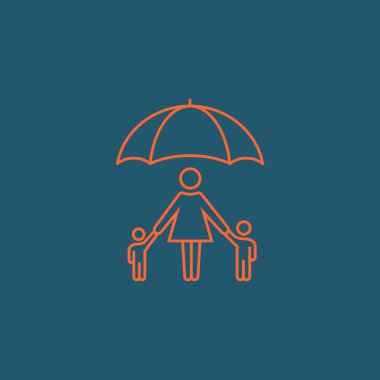 Aileni korumak düz simgesi.  