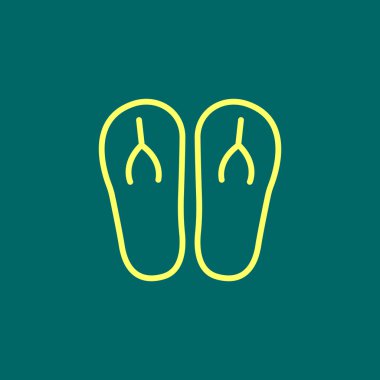 Plaj terlikleri düz simgesi 