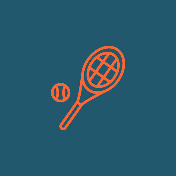 Tennis racket with ball icon