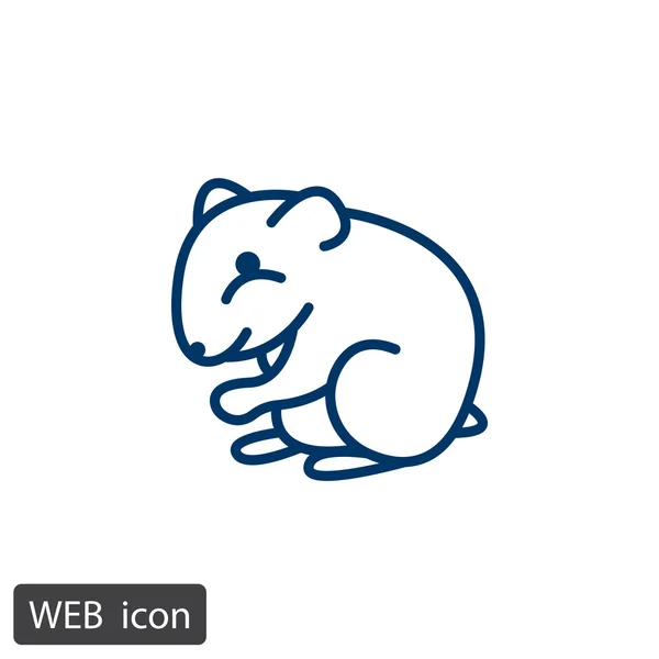 Hamster flat ikonen — Stock vektor