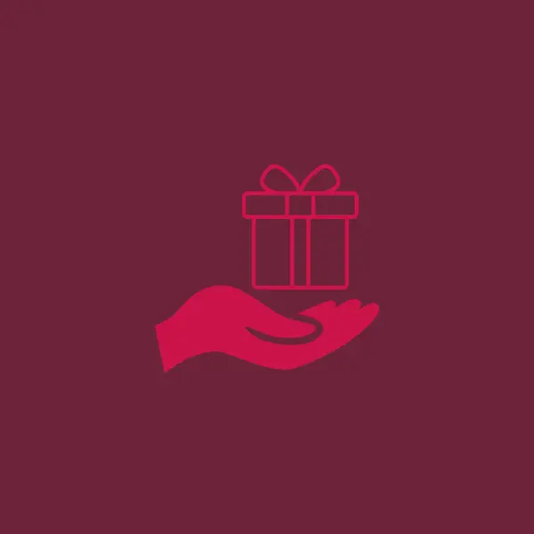 Hand met Gift Box pictogram — Stockvector