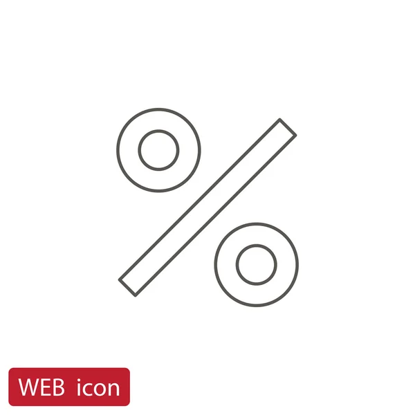 Porcentaje icono signo . — Vector de stock