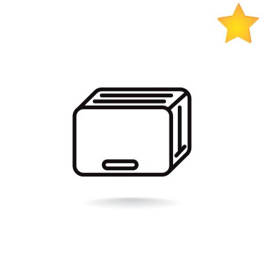 Ekmek kızartma makinesi düz simgesi.  