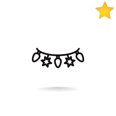 Garland düz simgesi.  