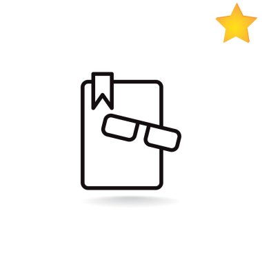 kitap ve gözlük simgesi 